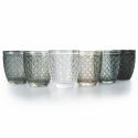 Ensemble de 6 verres à eau en verre transparent coloré gris Castle Stone Vente