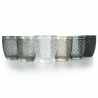 Ensemble de 6 verres à eau en verre transparent coloré gris Castle Stone Vente