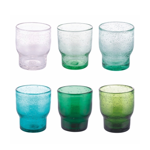 Ensemble de 6 verres à eau artisanaux en verre vert Unico Greenery Promotion