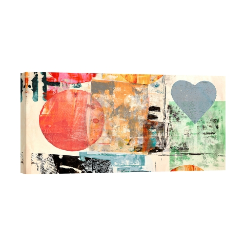 Tableau abstrait avec cœurs et cercles impression sur toile Pop Love 2 Peter Winkel Promotion