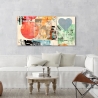Tableau abstrait avec cœurs et cercles impression sur toile Pop Love 2 Peter Winkel Vente