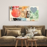 Tableau abstrait avec cœurs et cercles impression sur toile Pop Love 2 Peter Winkel Remises