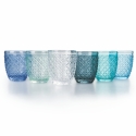 Set de 6 verres de table en verre transparent bleu Castle Ocean Vente