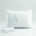 Ensemble de 2 taies d'oreiller 50x80 cm en coton blanc avec fermeture éclair Dallas Vente