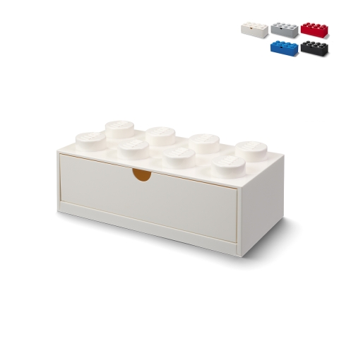 Boîte en forme de brique avec tiroir LEGO Desk Drawer 8 plots Promotion