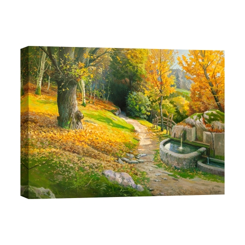 Tableau imprimé sur toile paysage "Ristoro sul sentiero" Adriano Galasso Promotion