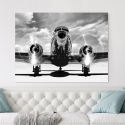 Tableau impression sur toile noir et blanc avion vintage Airplane taking off Vente
