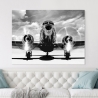 Tableau impression sur toile noir et blanc avion vintage Airplane taking off Vente