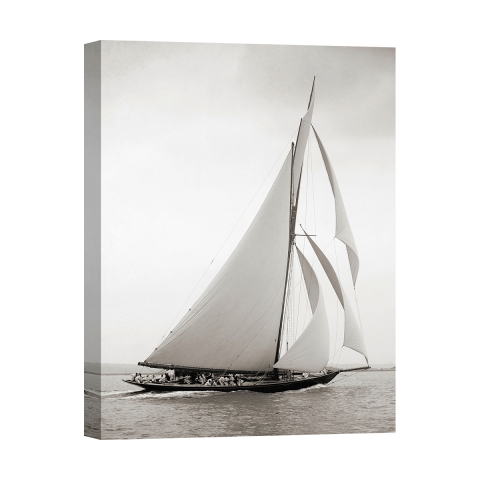 Tableau impression sur toile voilier vintage noir et blanc Britannia Promotion