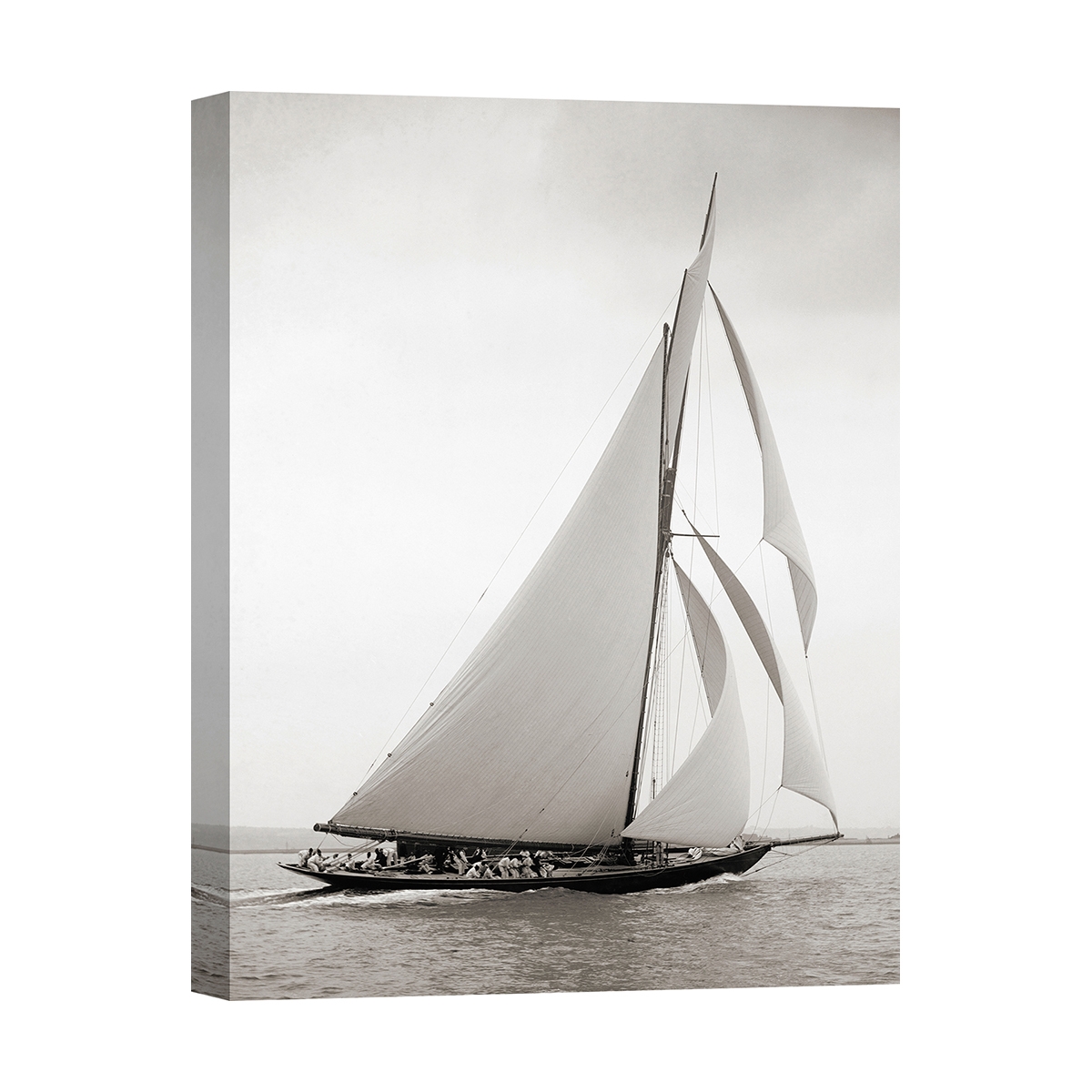 Tableau impression sur toile voilier vintage noir et blanc Britannia Promotion