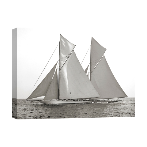Impression en noir et blanc sur toile voilier Columbia & Shamrock 1901 Promotion