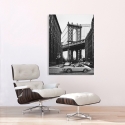 Impression sur toile noir et blanc By the Manhattan Bridge Gasoline Images Remises
