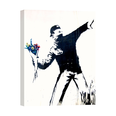 Impression sur toile tableau street art moderne Message de Paix Banksy Promotion
