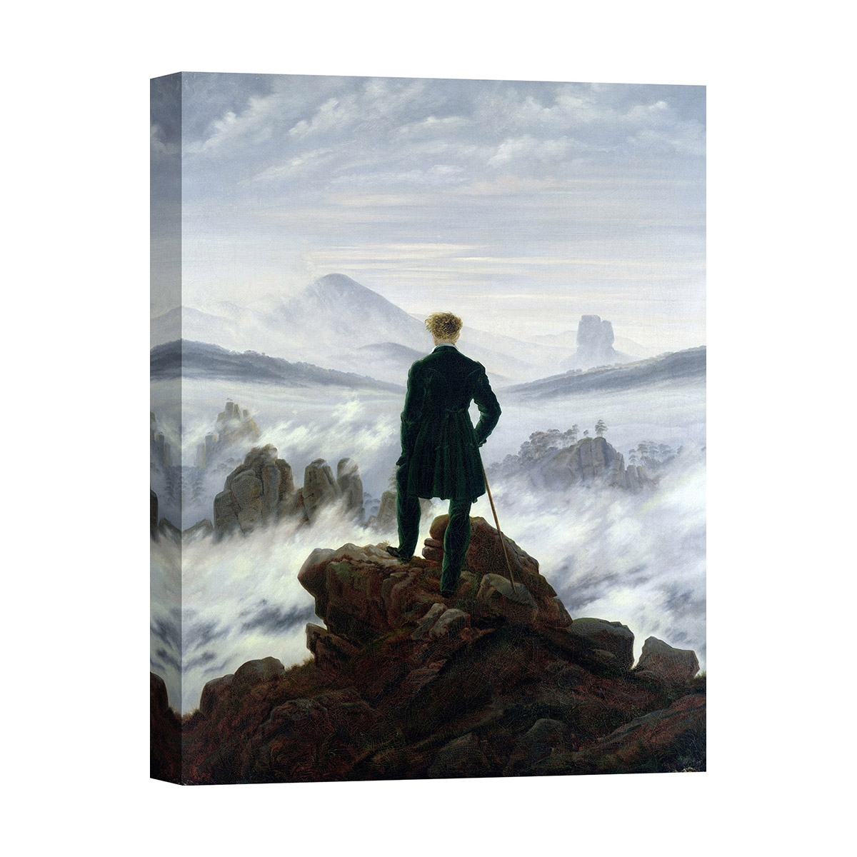 Tableau impression sur toile "Viandante sul mare di nebbia" Caspar David Friedrich Promotion