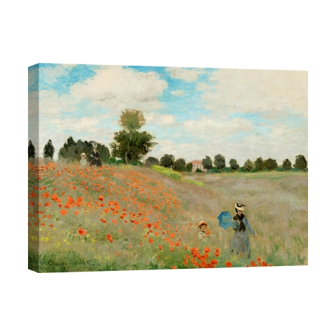 Tableau impressionniste sur toile Champ de coquelicots de Claude Monet Promotion