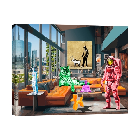 Impression sur toile tableau pop art Surrealofts Milano Gerard Madau Promotion