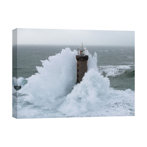 Tableau sur toile Faraglione sous tempête Phare de Kéréon Jean Guichard Promotion