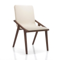Ensemble de 2 chaises de salle à manger design moderne en bois et similicuir beige Hays Promotion