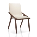 Ensemble de 2 chaises de salle à manger design moderne en bois et similicuir beige Hays Promotion