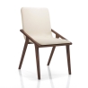 Ensemble de 2 chaises de salle à manger design moderne en bois et similicuir beige Hays Promotion