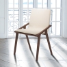 Ensemble de 2 chaises de salle à manger design moderne en bois et similicuir beige Hays Vente