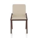 Ensemble de 2 chaises de salle à manger design moderne en bois et similicuir beige Hays Catalogue