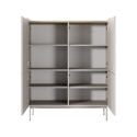 Buffet haut 4 portes rainurées séjour beige Bitter Offre