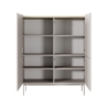 Buffet haut 4 portes rainurées séjour beige Bitter Offre