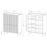 Buffet haut 4 portes rainurées séjour beige Bitter Choix
