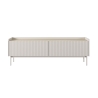Meuble TV bas moderne 2 portes abattantes beige 153x50x38 Bitter Vente