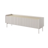Meuble TV bas moderne 2 portes abattantes beige 153x50x38 Bitter Remises