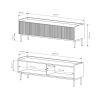 Meuble TV bas moderne 2 portes abattantes beige 153x50x38 Bitter Choix