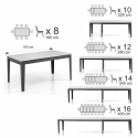 Table à manger extensible moderne 90x160-400 effet marbre Harper Dimensions