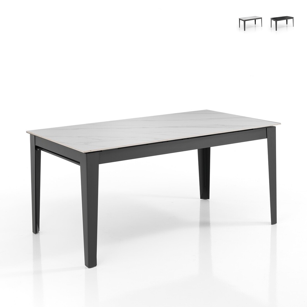 Table à manger extensible moderne 90x160-400 effet marbre Harper Promotion Table à manger extensible moderne 90x160-400 effet marbre Harper Promotion
