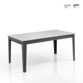 Table à manger extensible moderne 90x160-400 effet marbre Harper Promotion