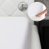 Drap-housse pour lit double 160x200cm coton blanc Toronto Vente