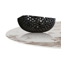 Table à manger design extensible effet marbre 160x160x75 Arvin Onice Achat