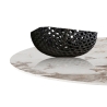 Table à manger design extensible effet marbre 160x160x75 Arvin Onice Achat