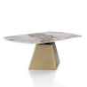Table à manger design extensible effet marbre 160x160x75 Arvin Onice Dimensions