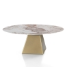 Table à manger design extensible effet marbre 160x160x75 Arvin Onice Prix