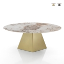 Table à manger design extensible effet marbre 160x160x75 Arvin Onice Choix