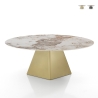 Table à manger design extensible effet marbre 160x160x75 Arvin Onice Choix