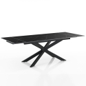 Table extensible 90x160-220 pieds croisés effet marbre Ward Marble Offre