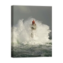 Tableau sur toile avec phare dans les vagues La Jument Jean Guichard Promotion