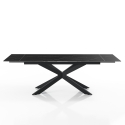 Table extensible 90x160-220 pieds croisés effet marbre Ward Marble Remises