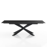 Table extensible 90x160-220 pieds croisés effet marbre Ward Marble Remises