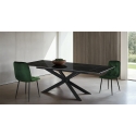 Table extensible 90x160-220 pieds croisés effet marbre Ward Marble Vente