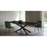 Table extensible 90x160-220 pieds croisés effet marbre Ward Marble Vente