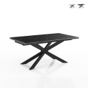 Table extensible 90x160-220 pieds croisés effet marbre Ward Marble Promotion