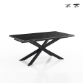 Table extensible 90x160-220 pieds croisés effet marbre Ward Marble Promotion